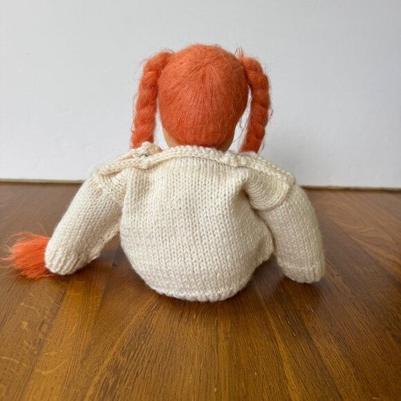 KATHE KRUSE Waldorf Doll 14" Handmade Braided Red Hair Knit Sweater Germany - Picture 2 of 12